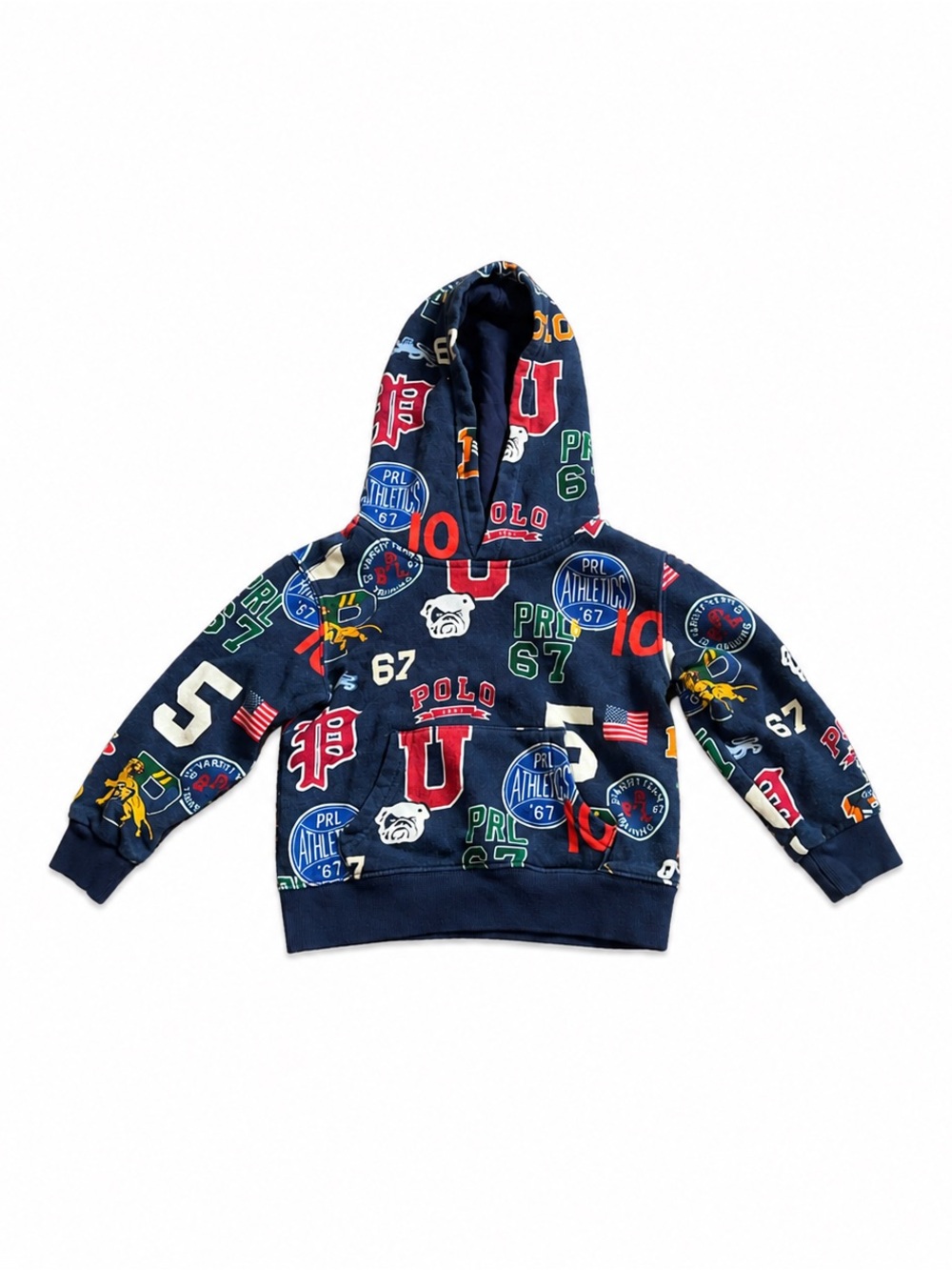 Polo by Ralph Lauren Navy Multicolor Kids Hoodie with Athletic Logos